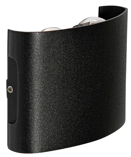 Buiten wandlamp zwart incl. LED 4-lichts IP54 - Silly