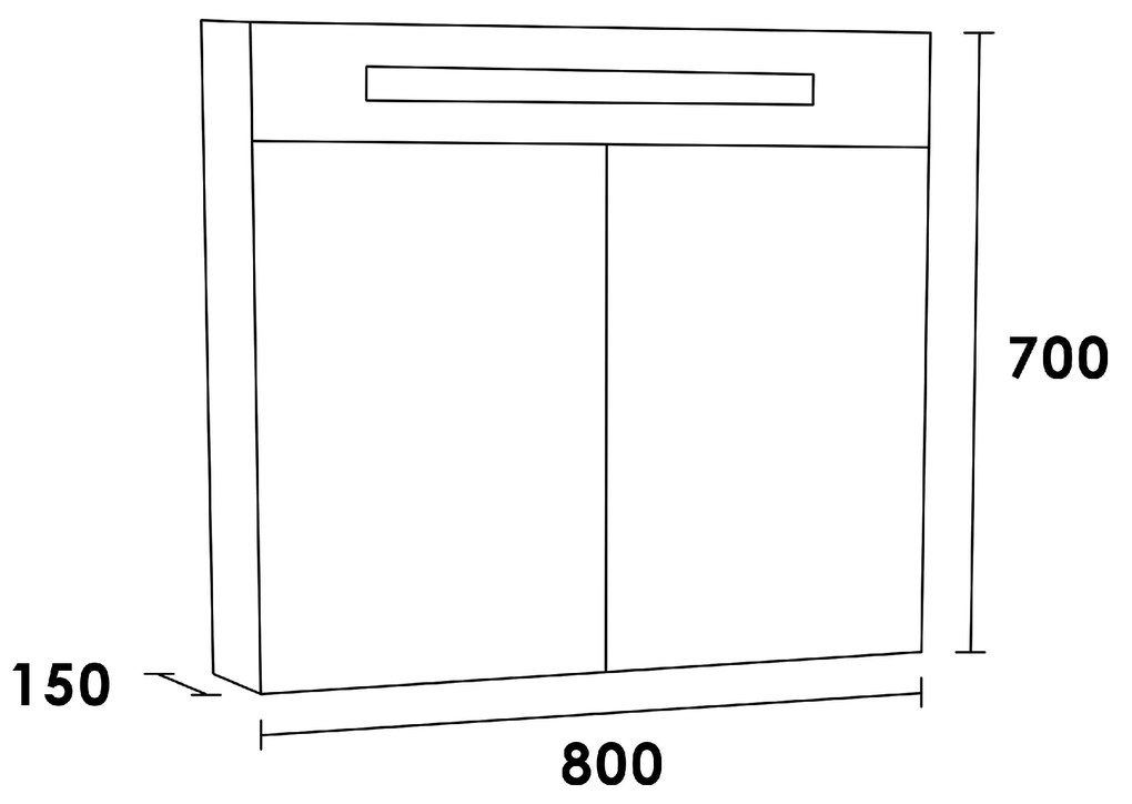 Sanituba Spiegelkast Double Face 80cm Antraciet eiken