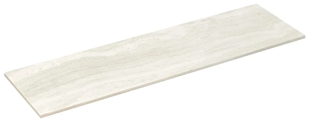 Fontana White Travertin beach eiken wastafelmeubel 100cm met toppaneel en rechthoekige waskom