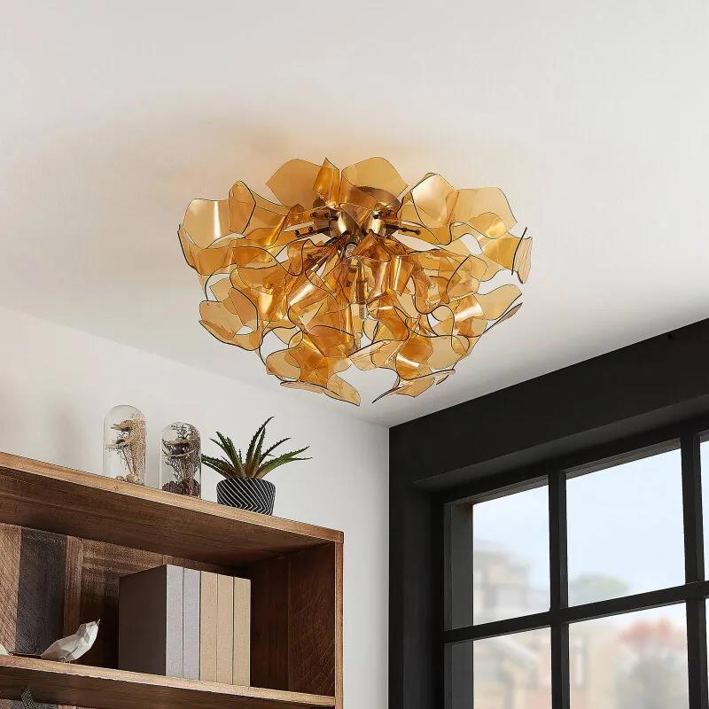 Moscalina plafondlamp, amber - lampen-24