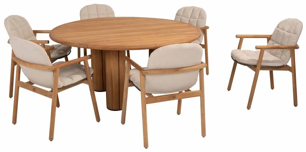 4 Seasons Outdoor Samos tuinstoel teak SALE Tuinstoel beige weerbestendig