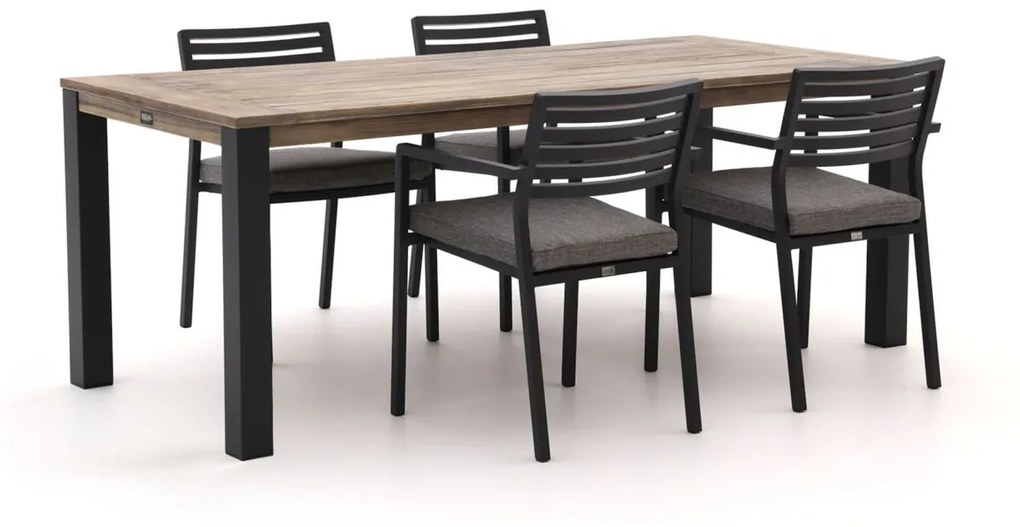 Diningset Bellagio  | 4 personen teakhout | Tuinset stapelbaar | 5-delig | Kees Smit Tuinmeubelen