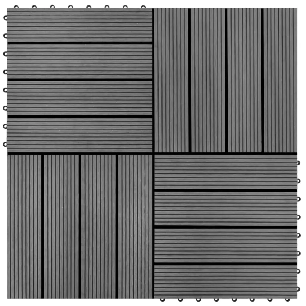 vidaXL HKC tegels grijs 30x30 cm 1m² 11 st