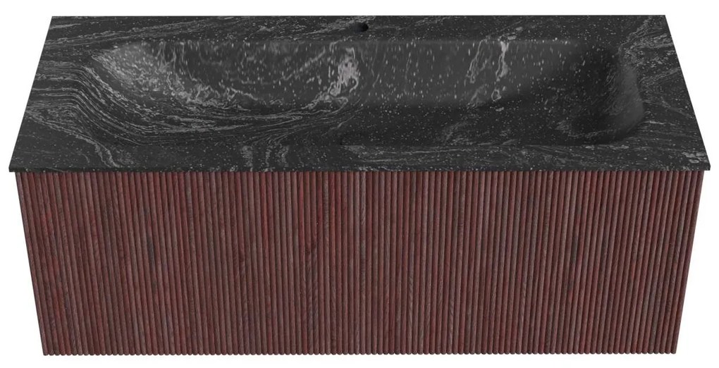 Mondiaz Kurve-dlux 110cm badmeubel ruby met 1 lade en wastafel big medium midden 1 kraangat lava