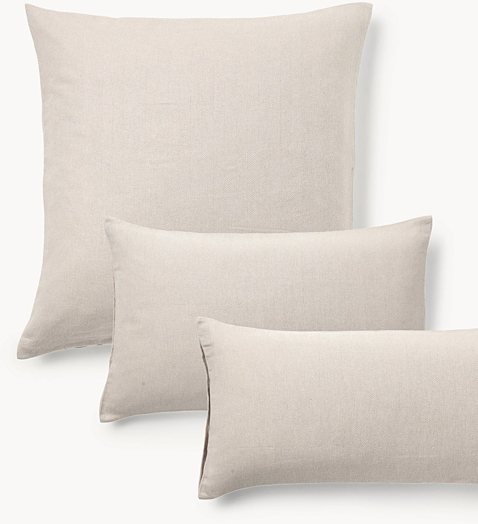 Flanellen kussenhoes Wanda met visgraatpatroon