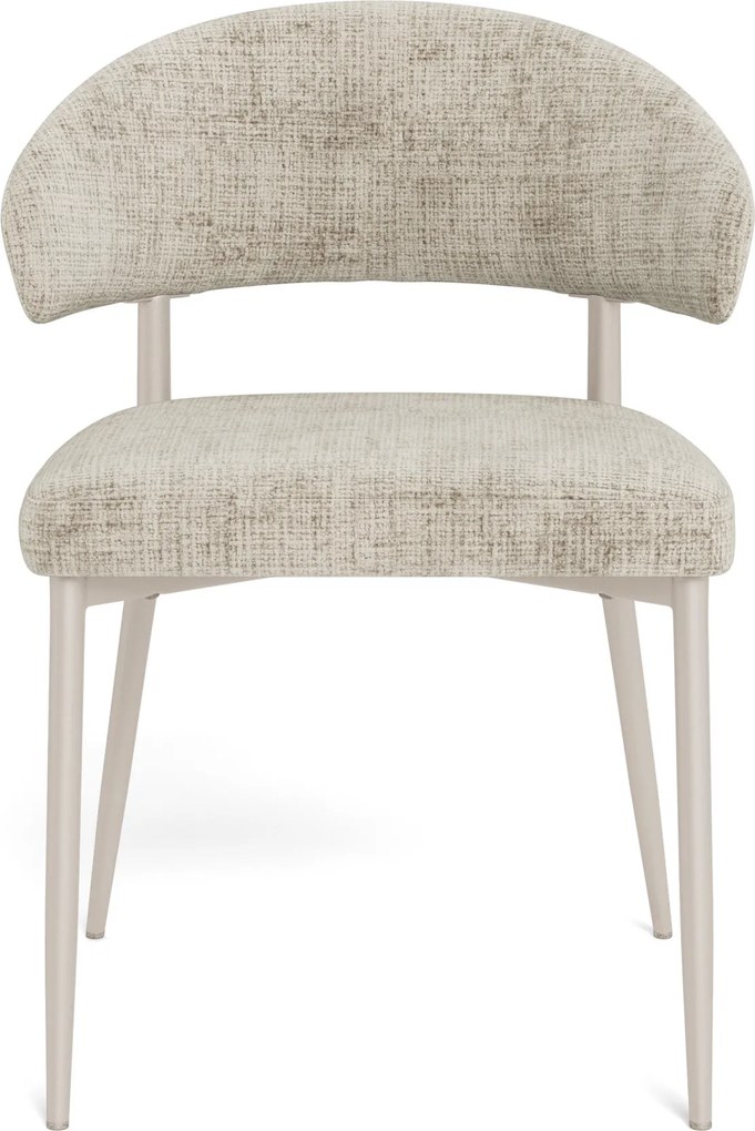 IRIS Beige (stof Juto 4) / grijs-beige frame (kashmir) – MODERNE GESTOFFEERDE STOEL VOOR WOONKAMER/EETKAMER BOHO