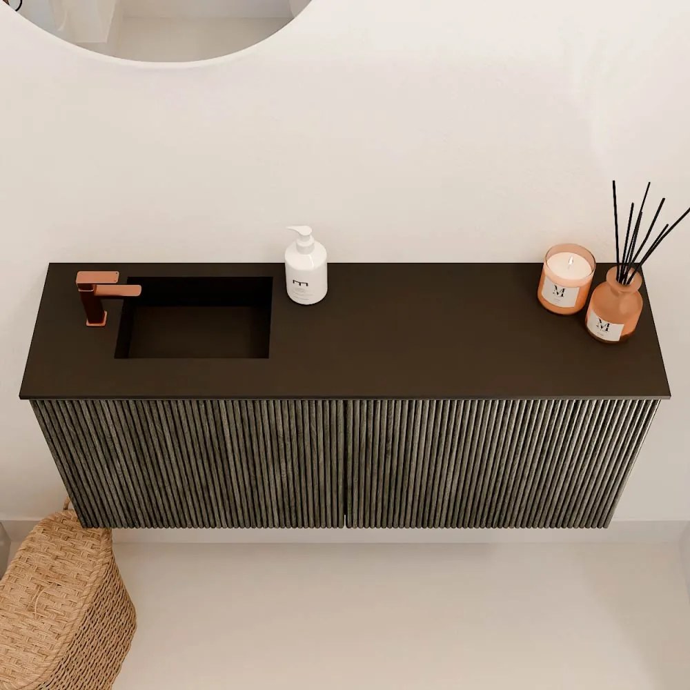Mondiaz Joya 90cm toiletmeubel shadow met wastafel faye links 1 kraangat urban