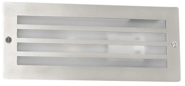 Moderne inbouwlamp staal IP44 - Hurricane