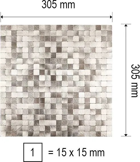 Zelfklevend Mozaïek Quadra Licht Goud - 30.5 cm x 30.5 cm x 0.40 cm | 0.5 kg | Paneli zelfklevende steenstrips