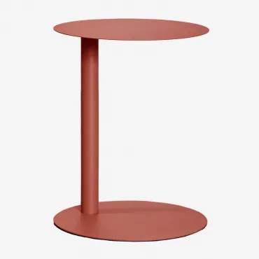 Ronde Bijzettafel Ø40 Cm In Roestvrij Staal Yannik Terracota - Sklum