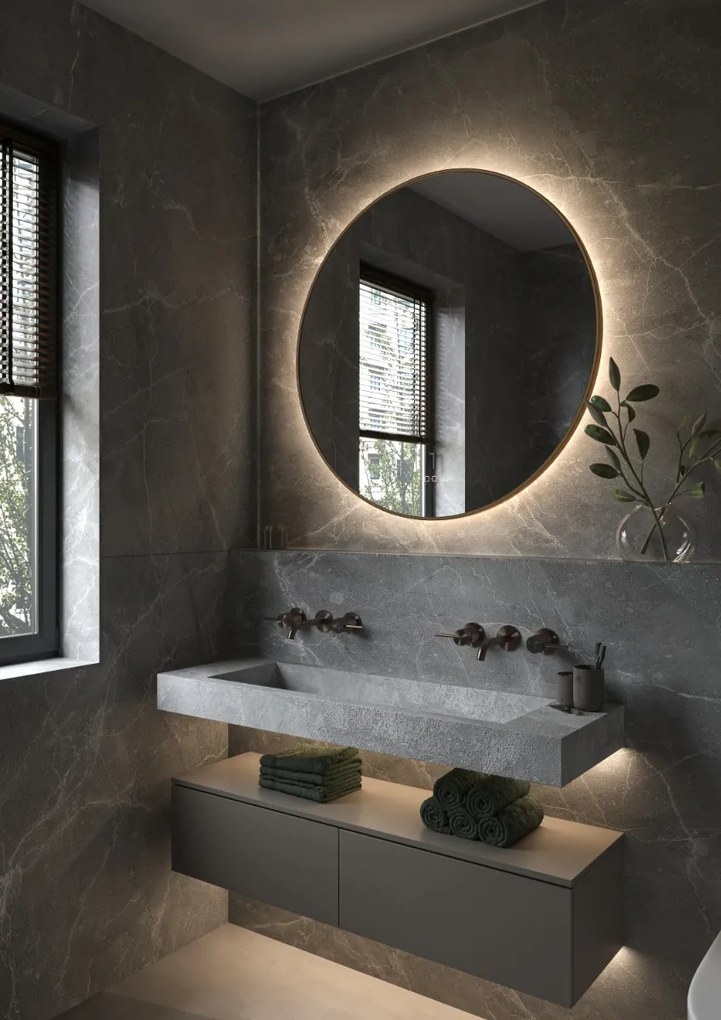 Hipp Design 013 Phantom spiegel brons met verlichting en verwarming 80x80cm