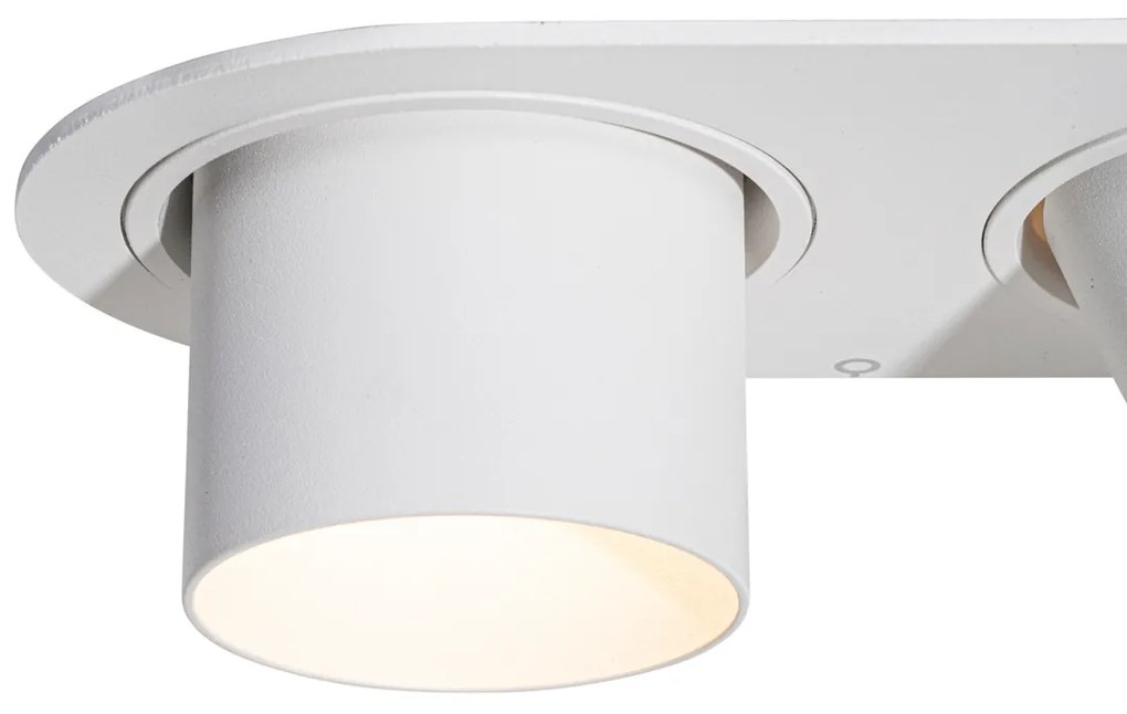 Afgeronde inbouwspot wit GU10 50mm 2-lichts - Installa Modern GU10 Binnenverlichting Lamp