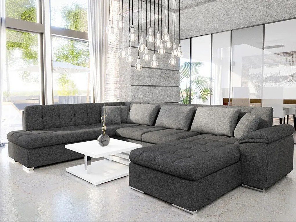 Hoekbank Comfivo Gemma III, Aanwezig, Afwezig, 348x205x76cm, 144 kg, Poten: Kunststof