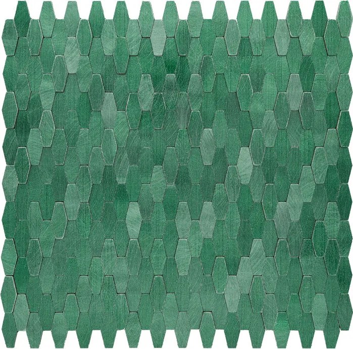 Zelfklevende Mozaïektegels Metaal | Picket 3D Donkergroen | 31×30 cm | Keuken, Bad & WC