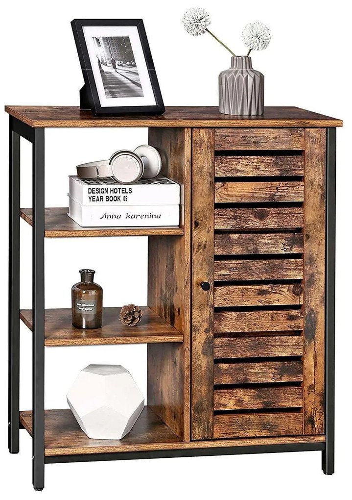 Nancy's Childress Opbergkast - Dressoir - Kast met 3 Planken - Bruin - 70 x 30 x 81 cm