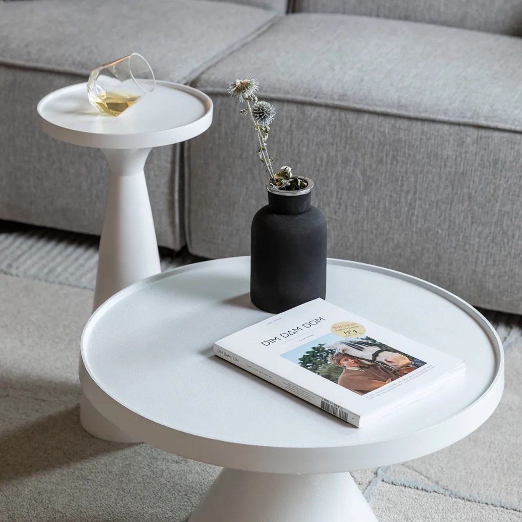 Zuiver Floss Ronde Salontafel Wit Aluminium - 60 X 60cm.