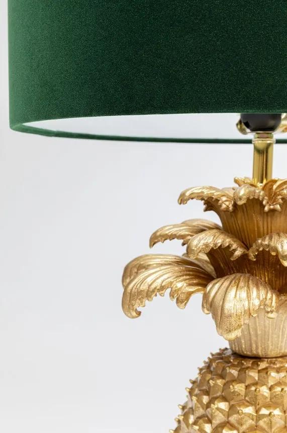 Kare Design Ananas Velvet Tafellamp - Hoogte 65,5 Cm - Goudkleurig
