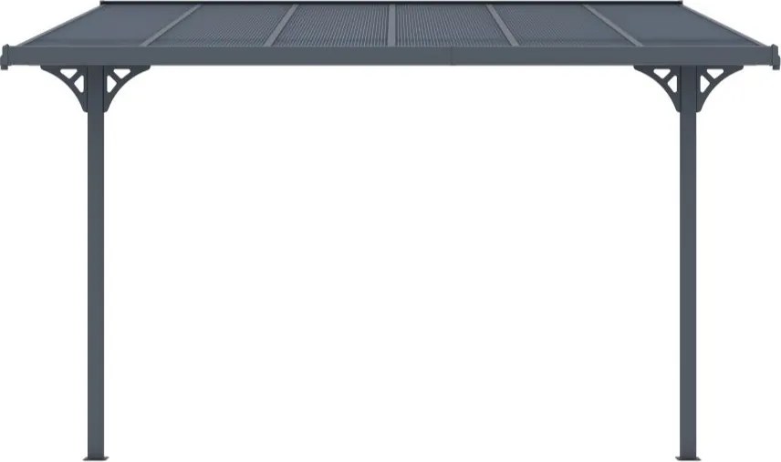 Polycarbonaat terrasoverkapping Nevada 2,55 x 3,75 m CoverTech antraciet