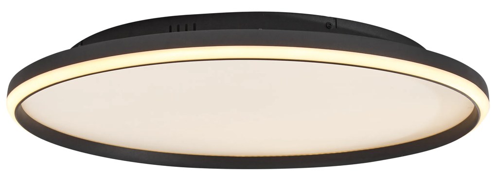 Design plafondlamp zwart met wit incl. LED 3-staps dimbaar - Xavi Design rond Binnenverlichting Lamp