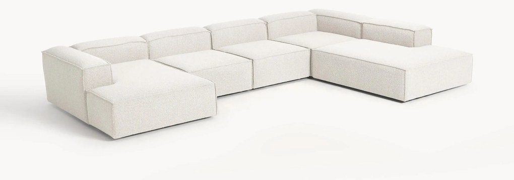 Modulaire U-bank Lennon uit bouclé