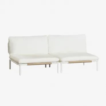 2-delige Modulaire Tuinbank Van Staal Roubly Beige Amandelroos - Sklum