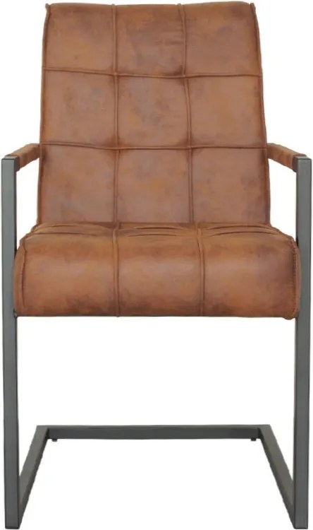 Eetkamerstoel - Jupiter - stof Cowboy retro lederlook cognac