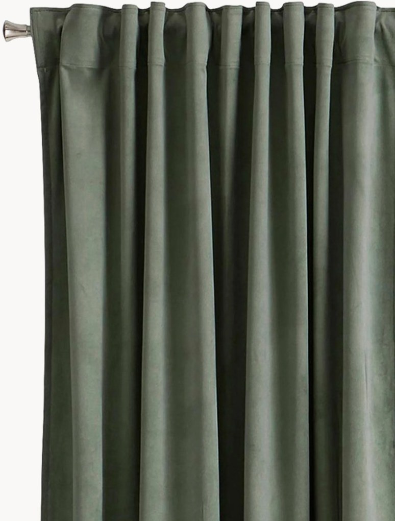 Fluwelen dim-out multibandgordijnen Nora, 2-delig, B 140 cm