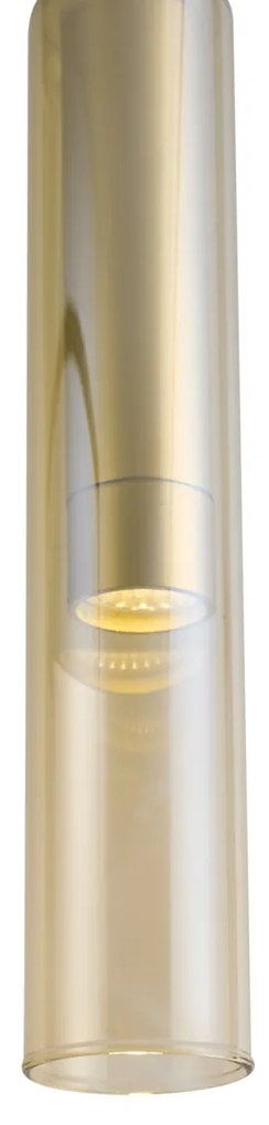 Moderne spot goud met amber glas voor railsysteem 1-fase - Slimline Loyce