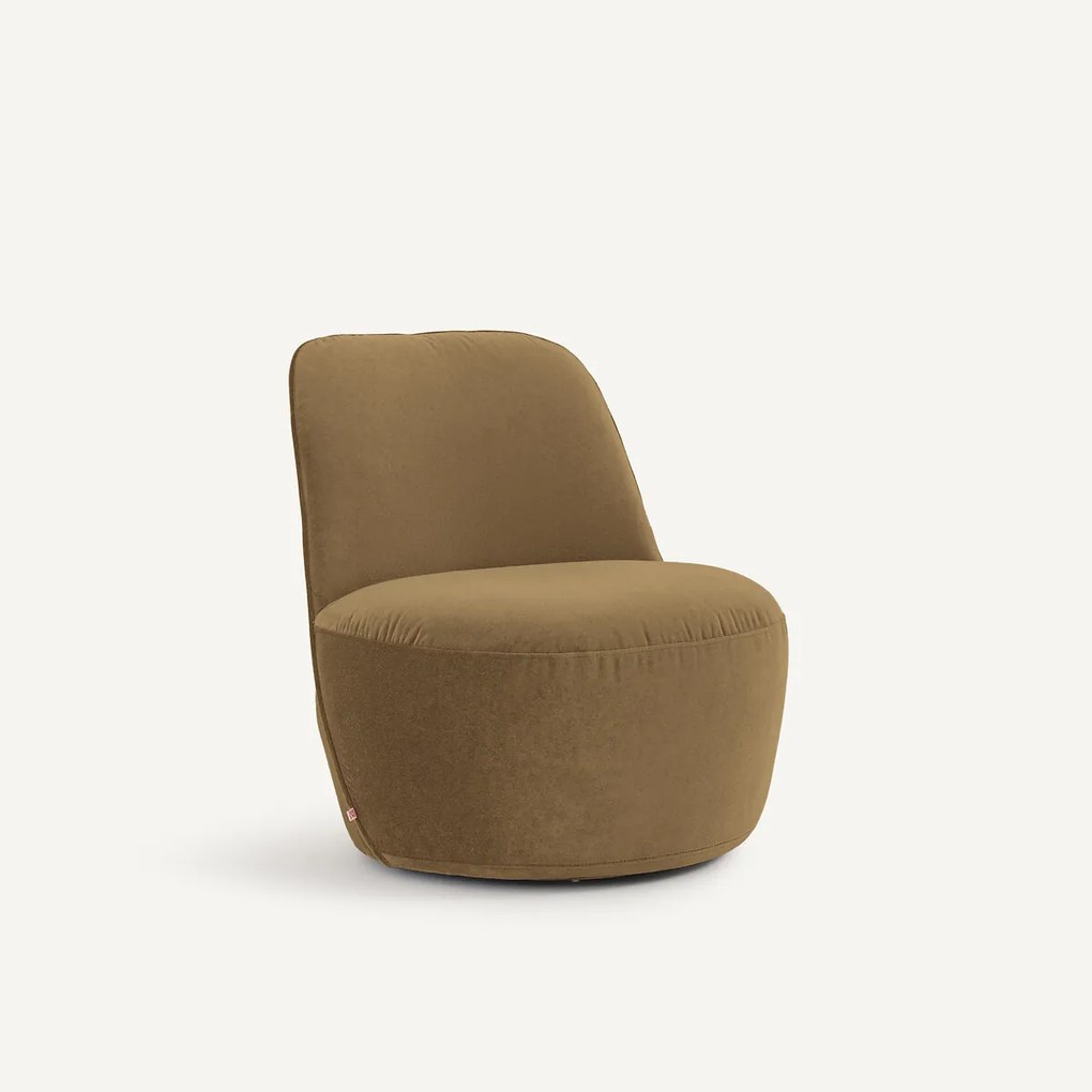 Draaifauteuil in fluweel/linnen, Rosebury
