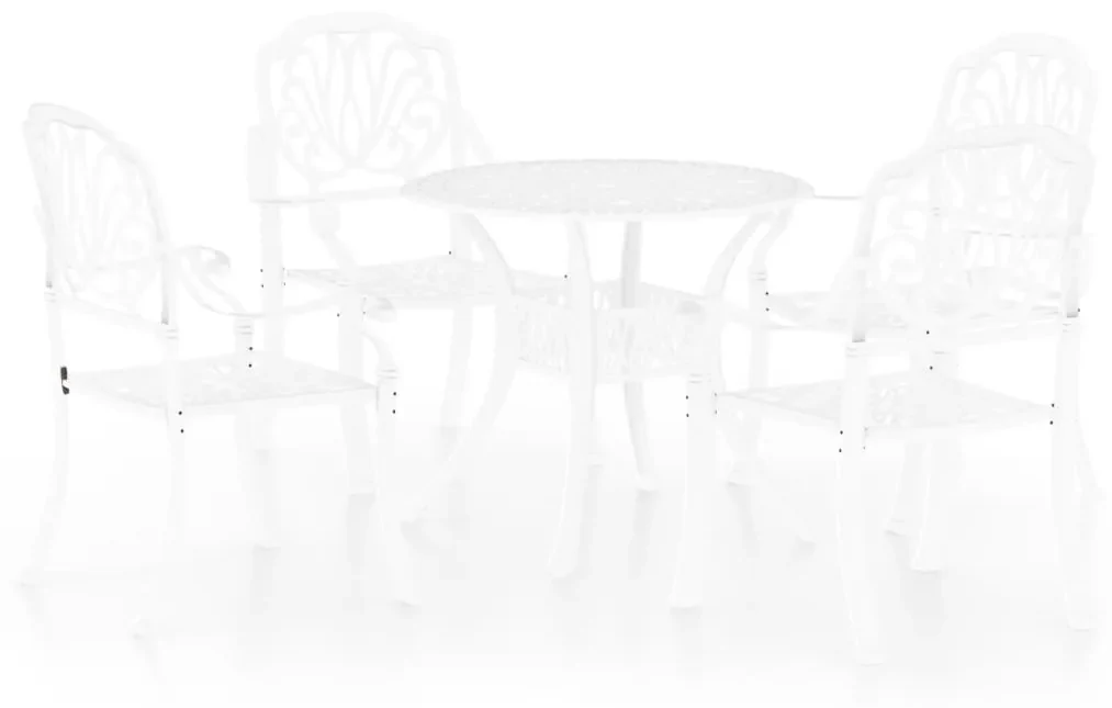 vidaXL 5-delige Bistroset gietaluminium wit