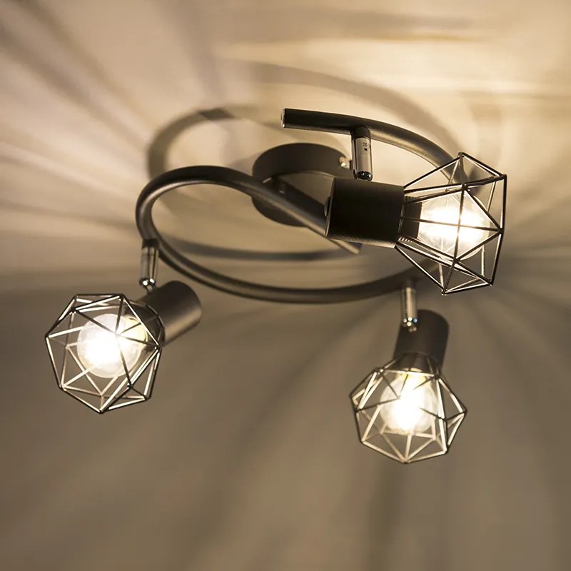 Smart spot zwart draai- en kantelbaar incl. 3 Wifi P45 - Mosh