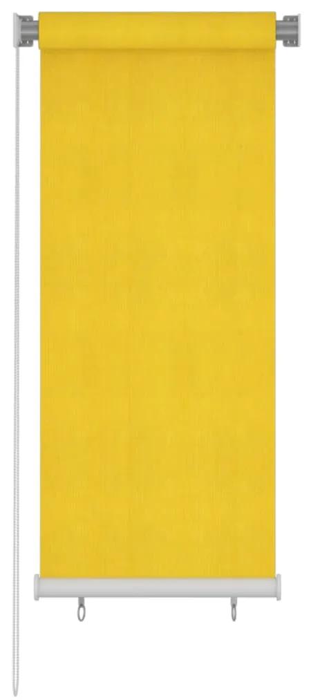 vidaXL Rolgordijn voor buiten 60x140 cm HDPE geel