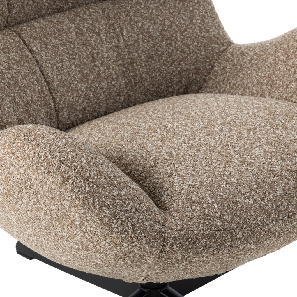 Oorfauteuil Modern Bruine Stof