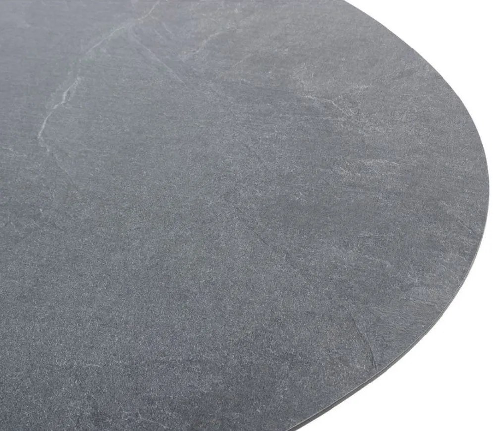 4 Seasons Outdoor Embrace tafel met HPL blad Ø 160 cm slate grey SALE Tuintafel   antraciet weerbestendig