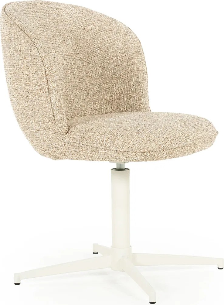 Eleonora Molly Draaibare Eetkamerstoel Taupe Met Beige Poten