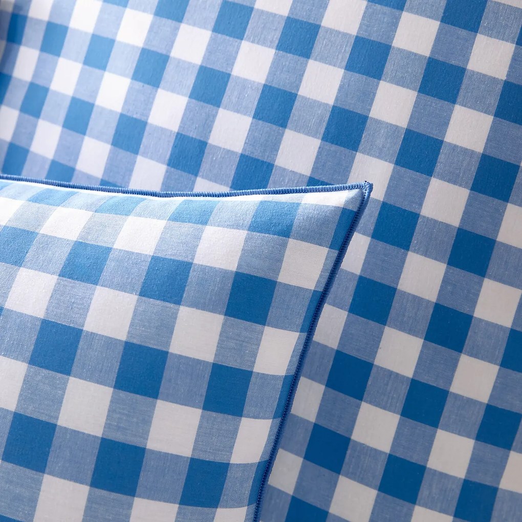 Dekbedovertrek in katoen Veldi blauw