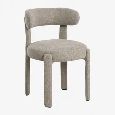 Set Van 2 Gestoffeerde Eetkamerstoelen Met Ijzeren Frame Jolie Stof Grijs – Taupe & Stof Grijs – Taupe - Sklum