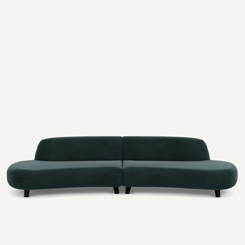 6-zits fluwelen bank, Rosebury, ontwerp Emmanuel Gallina