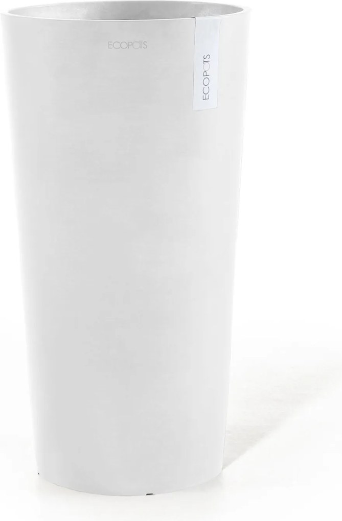 Ecopots bloempot Amsterdam Mid High 66 - Rond - Pure White - Diameter 34 x H66 cm