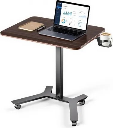 VEVOR in hoogte verstelbaar bureau/computerbureau 715x520x(725-1070)mm, metalen frame, MDF-blad, draagvermogen van 15 kg, zwenkwielen met 2 remmen, mobiel bureau voor thuiswerkplek/studie