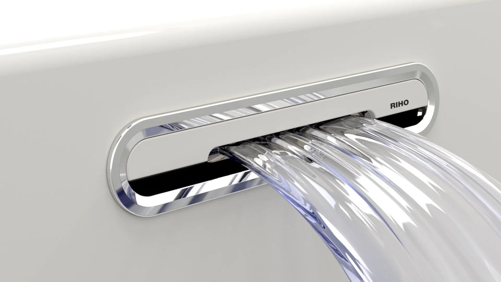 Riho Still Shower inbouw ligbad 180x80cm wit glans met Fall overloop