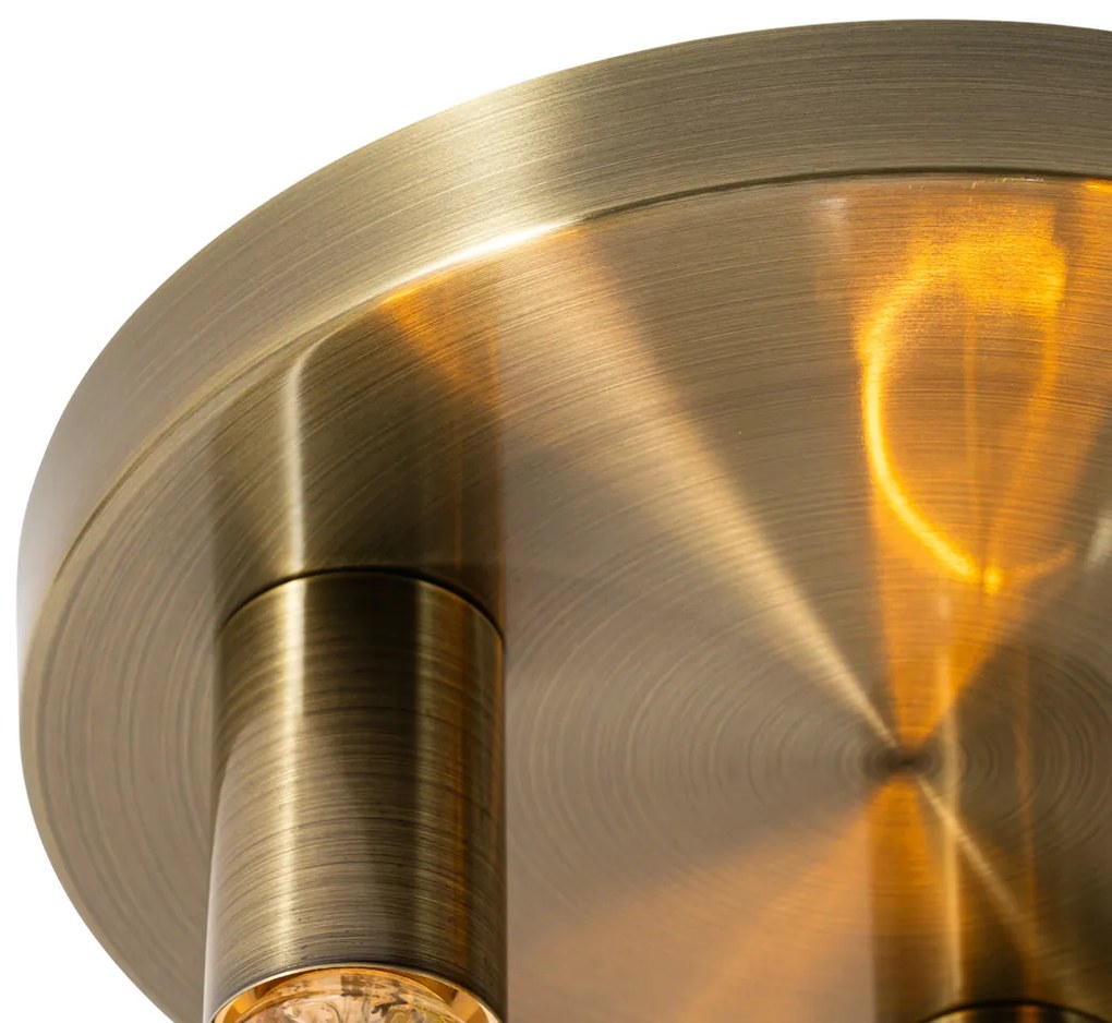 Smart plafondlamp met dimmer brons rond incl. 3 Wifi G95 - Facil Modern E27 Binnenverlichting Lamp