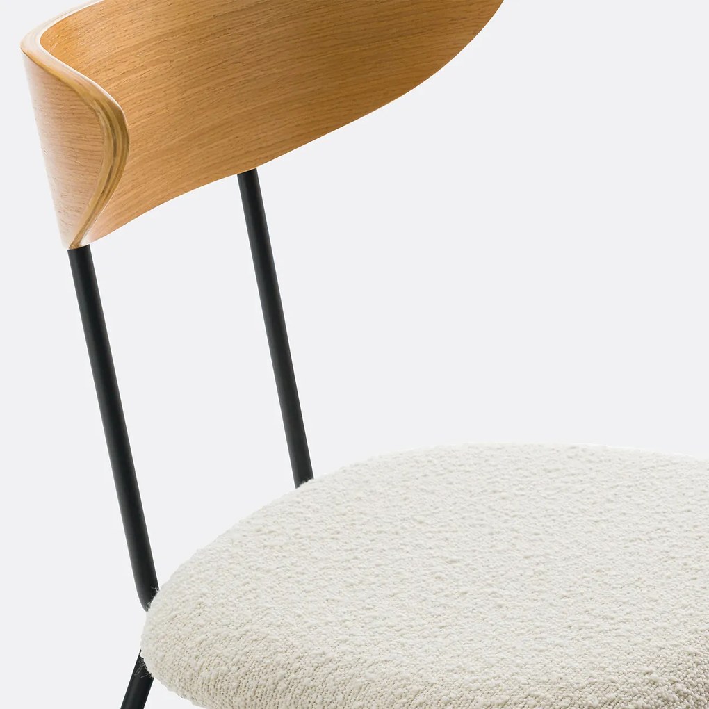Set van 2 stoelen in bouclette, Brooklyn