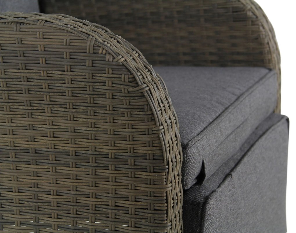 Bistroset 2 personen Wicker Grijs Garden Collections Detroit