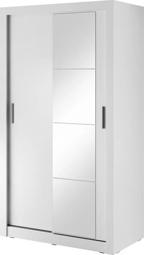 Kledingkast Fresno 118, Wit, 215x120x60cm, 123 kg, Kledingkast deuren: Schuivend, Aantal planken: 5, Aantal planken: 5