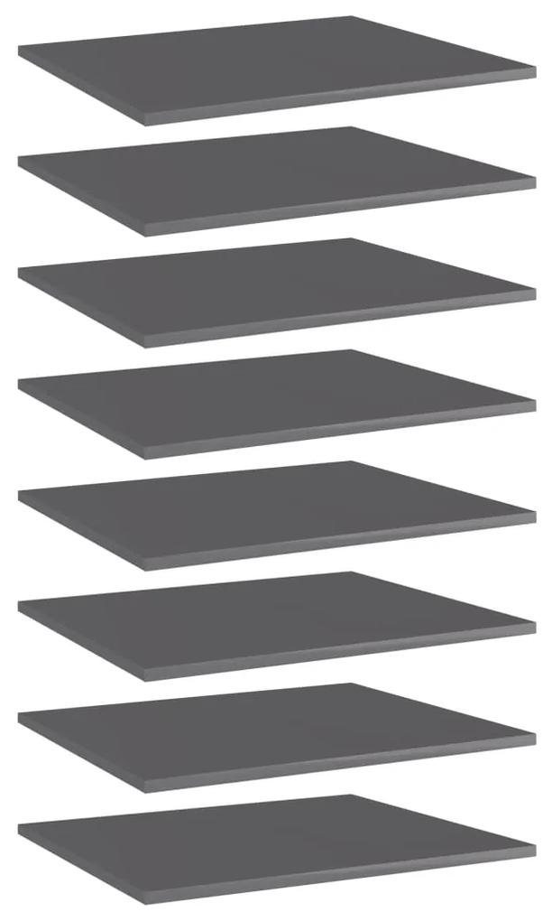 vidaXL Wandschappen 8 st 60x50x1,5 cm spaanplaat hoogglans grijs