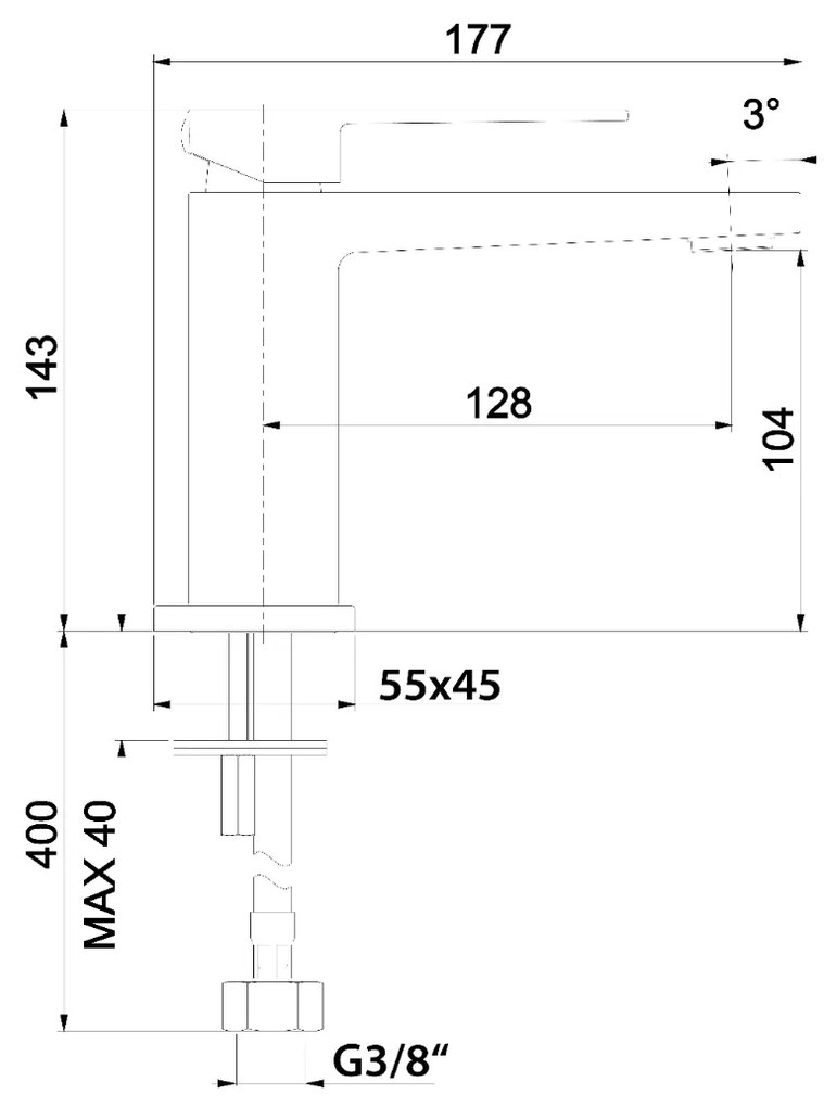 Sapho Latus wastafelkraan 14.3cm zwart mat