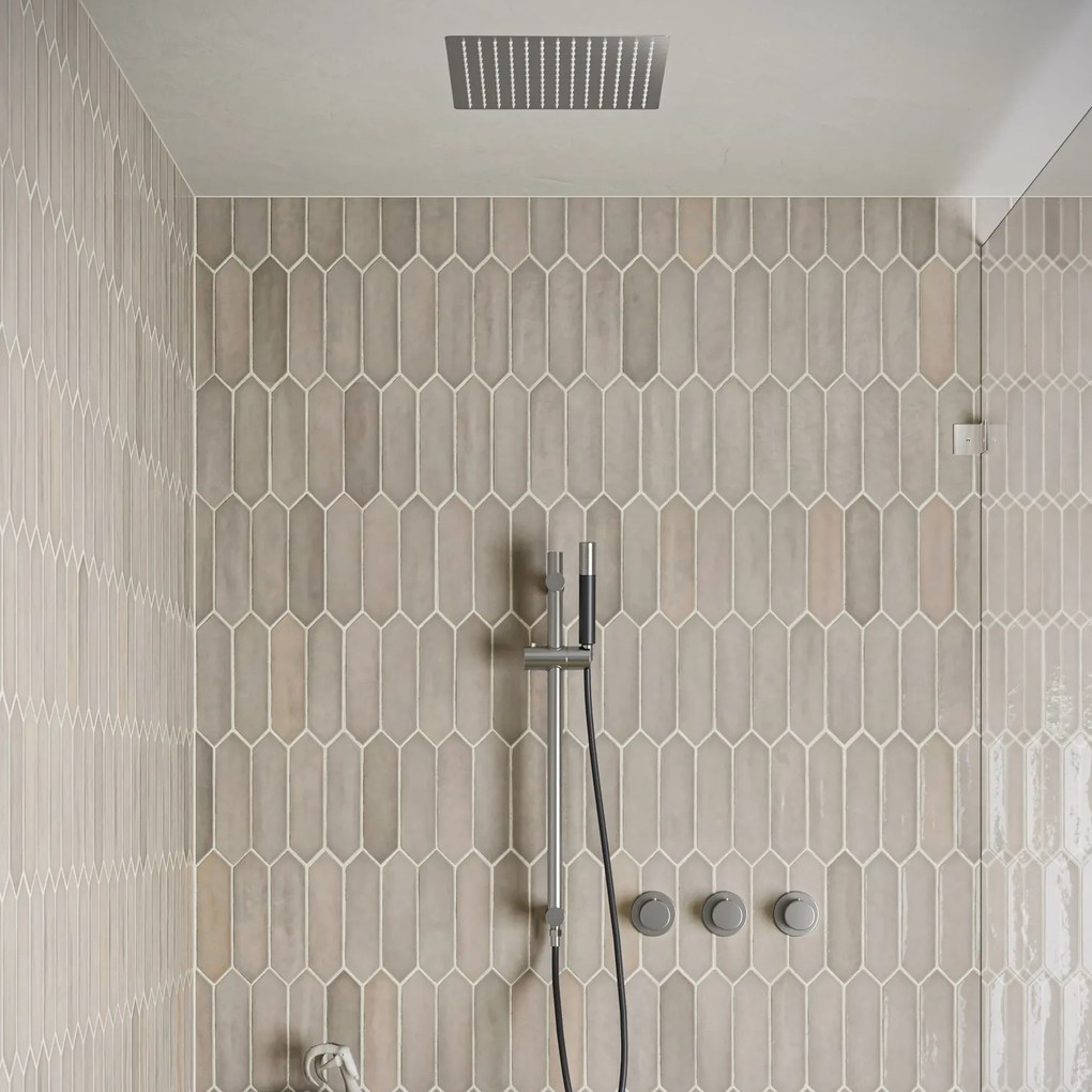 Saniclear Plus Pro inbouw regendouche met inbouw douchekop 30x30cm, glijstang en staafhanddouche RVS
