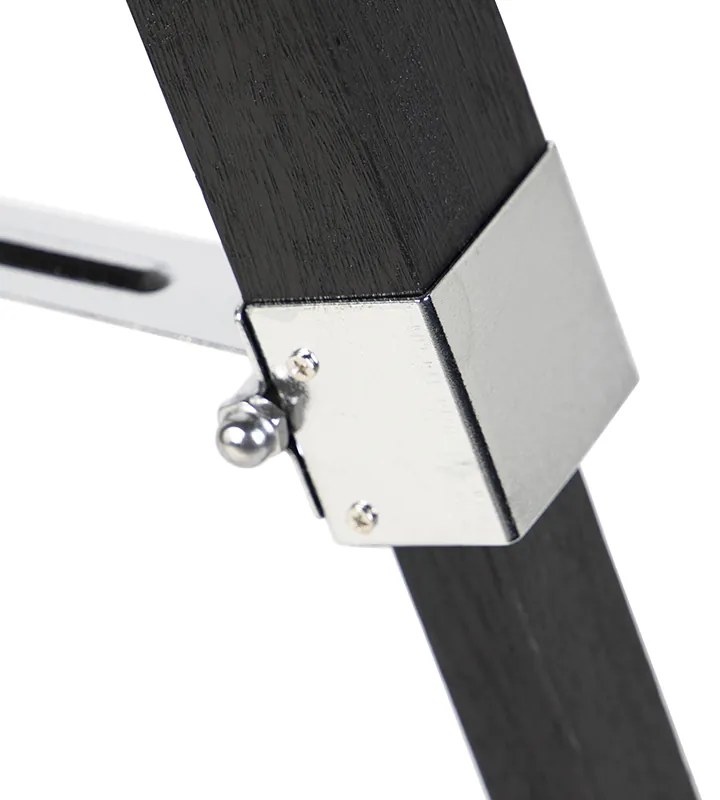 Landelijke vloerlamp zwart zonder kap - Tripod