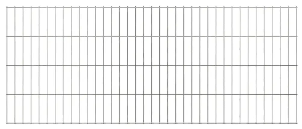 vidaXL Dubbelstaafmat 2,008x0,83 m zilverkleurig